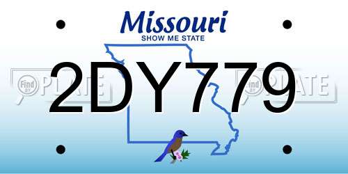 2DY779 Missouri License Plate