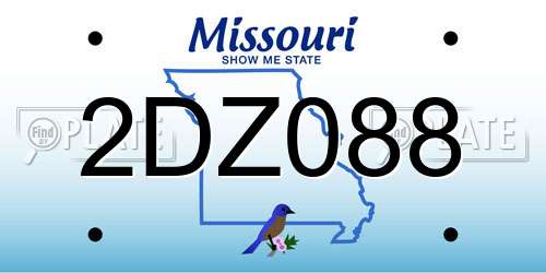 2DZ088 Missouri License Plate