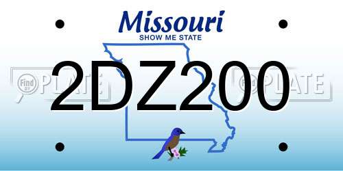 2DZ200 Missouri License Plate