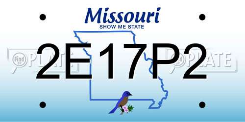 2E17P2 Missouri License Plate