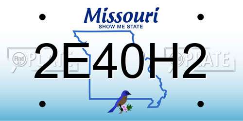 2E40H2 Missouri License Plate