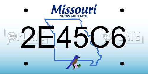 2E45C6 Missouri License Plate