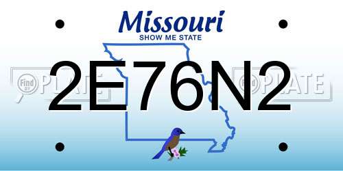 2E76N2 Missouri License Plate