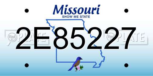 2E85227 Missouri License Plate