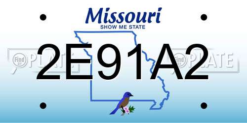 2E91A2 Missouri License Plate
