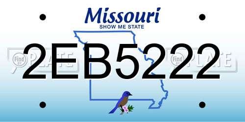 2EB5222 Missouri License Plate