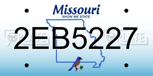 2EB5227 Missouri License Plate