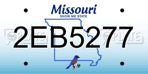 2EB5277 Missouri License Plate