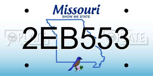 2EB553 Missouri License Plate