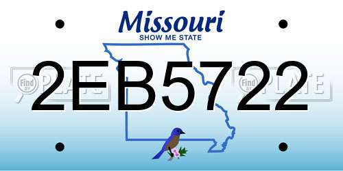 2EB5722 Missouri License Plate