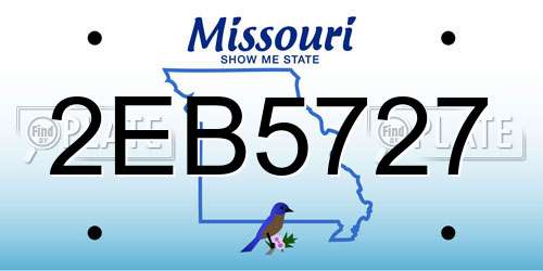 2EB5727 Missouri License Plate