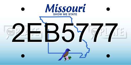2EB5777 Missouri License Plate