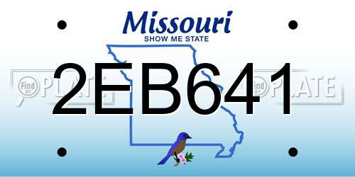 2EB641 Missouri License Plate