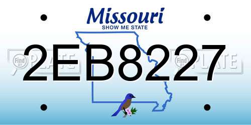 2EB8227 Missouri License Plate