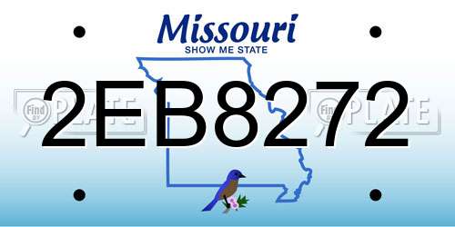 2EB8272 Missouri License Plate