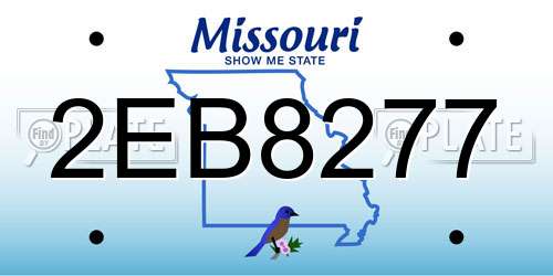 2EB8277 Missouri License Plate