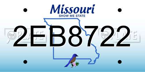 2EB8722 Missouri License Plate