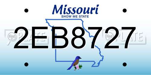 2EB8727 Missouri License Plate