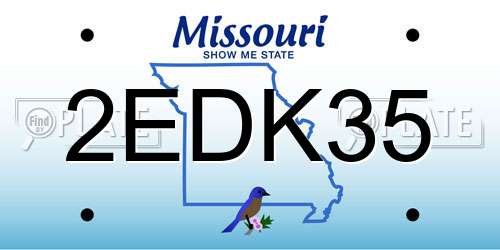 2EDK35 Missouri License Plate