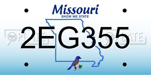 2EG355 Missouri License Plate
