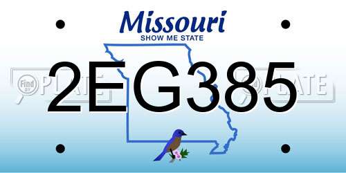 2EG385 Missouri License Plate