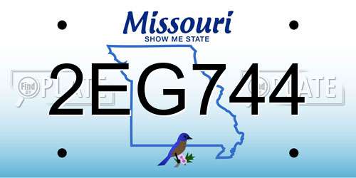 2EG744 Missouri License Plate