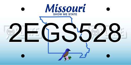 2EGS528 Missouri License Plate