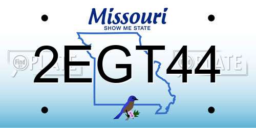 2EGT44 Missouri License Plate