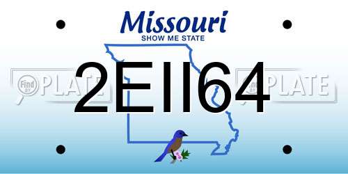 2EII64 Missouri License Plate