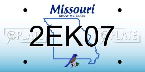 2EK07 Missouri License Plate