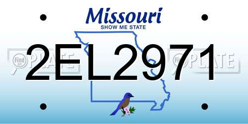 2EL2971 Missouri License Plate