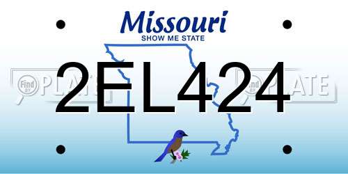 2EL424 Missouri License Plate