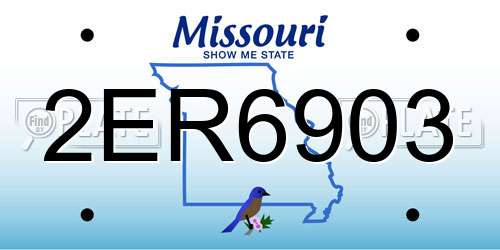 2ER6903 Missouri License Plate