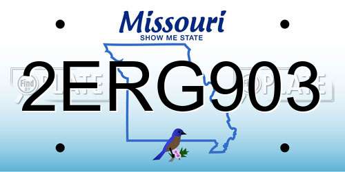2ERG903 Missouri License Plate