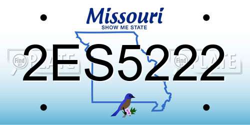 2ES5222 Missouri License Plate