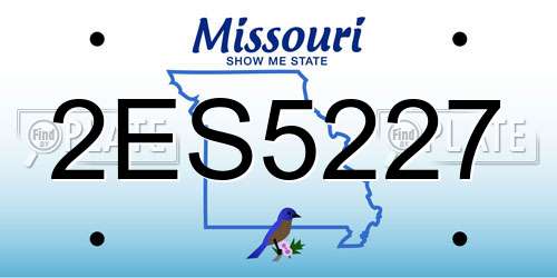 2ES5227 Missouri License Plate