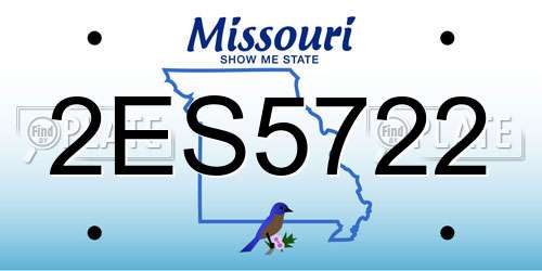 2ES5722 Missouri License Plate