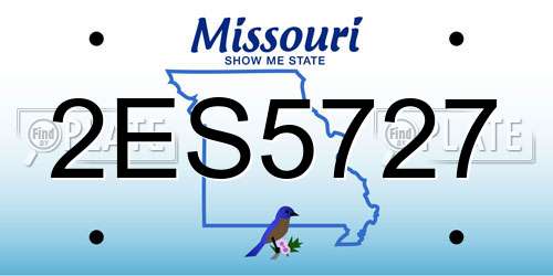 2ES5727 Missouri License Plate