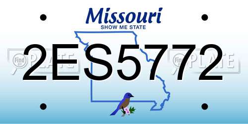 2ES5772 Missouri License Plate