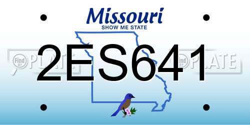 2ES641 Missouri License Plate