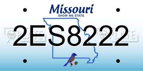 2ES8222 Missouri License Plate