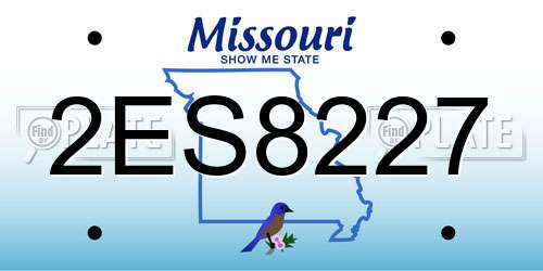 2ES8227 Missouri License Plate