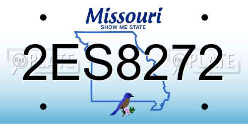 2ES8272 Missouri License Plate