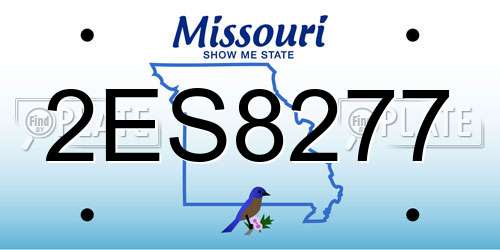2ES8277 Missouri License Plate