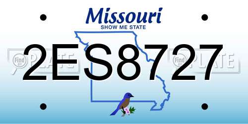 2ES8727 Missouri License Plate