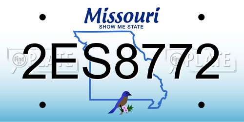 2ES8772 Missouri License Plate