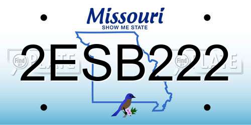 2ESB222 Missouri License Plate