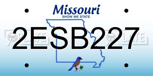 2ESB227 Missouri License Plate