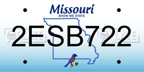 2ESB722 Missouri License Plate