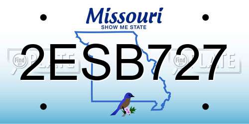 2ESB727 Missouri License Plate